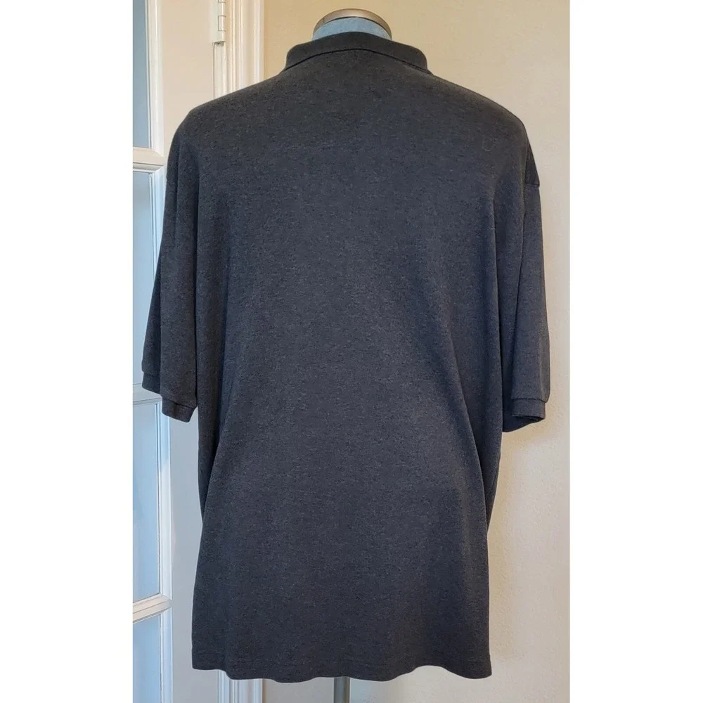 Polo Ralph Lauren Men's Gray Blue Label Pony Pique 100% Cotton Polo Shirt Sz XLT
